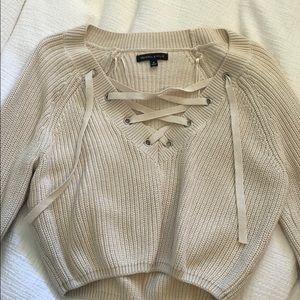 Cream sweater top